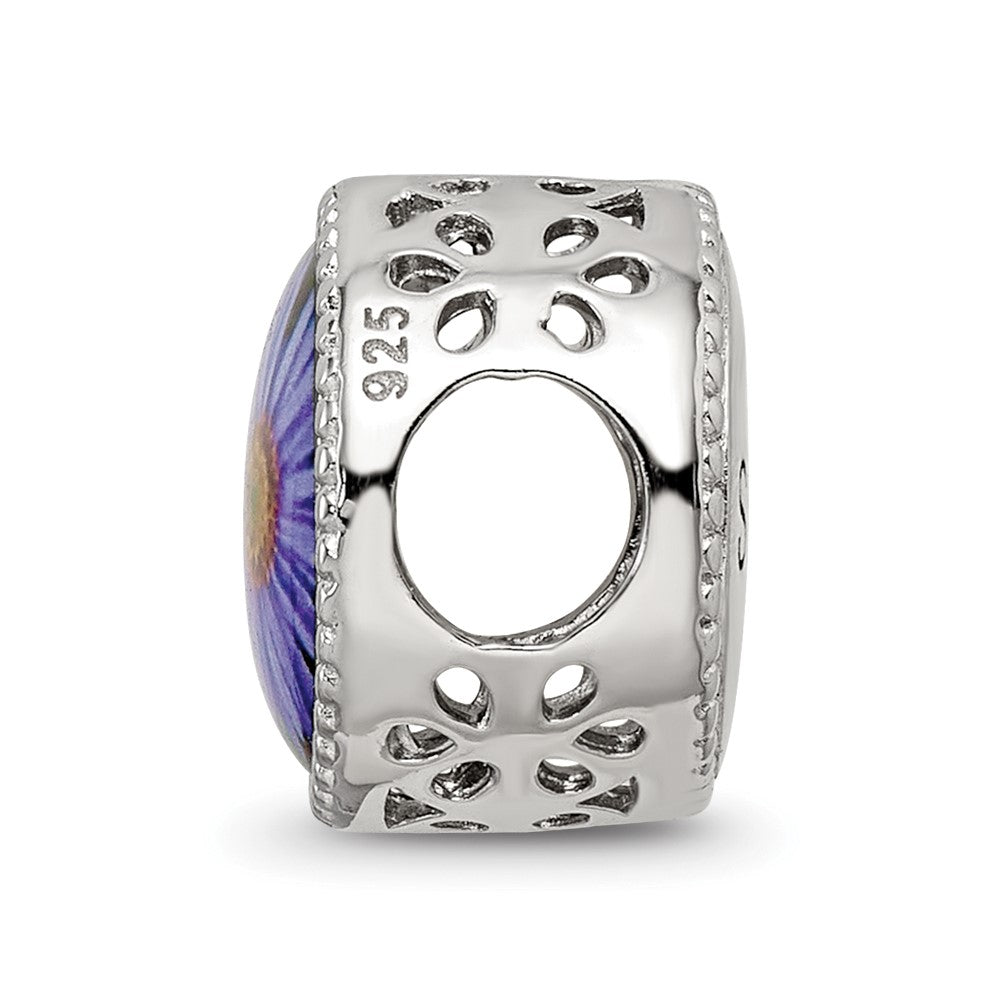 Sterling Silver Reflections Rhodium-plated September Flower Bead