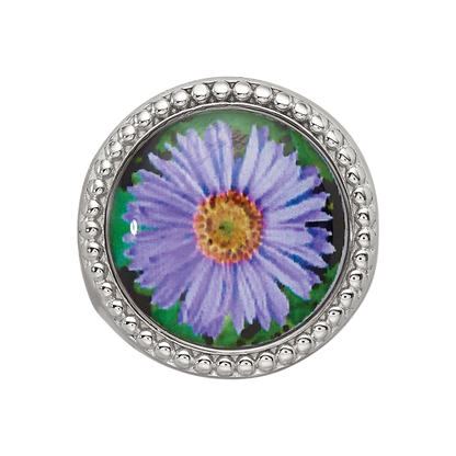 Sterling Silver Reflections Rhodium-plated September Flower Bead