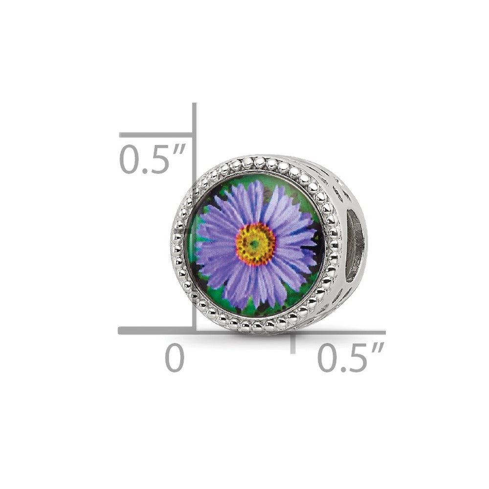 Sterling Silver Reflections Rhodium-plated September Flower Bead