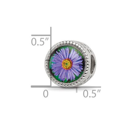 Sterling Silver Reflections Rhodium-plated September Flower Bead