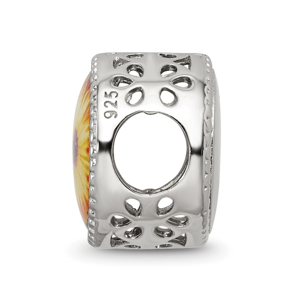 Sterling Silver Reflections Rhodium-plated October Flower Bead