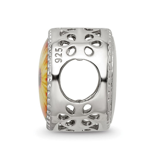 Sterling Silver Reflections Rhodium-plated October Flower Bead