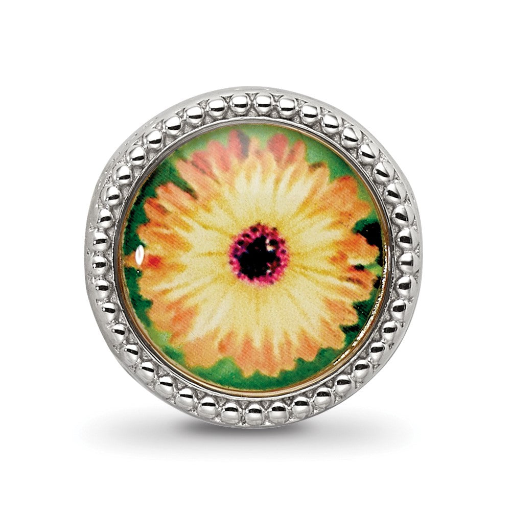 Sterling Silver Reflections Rhodium-plated October Flower Bead