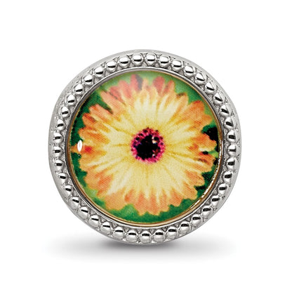 Sterling Silver Reflections Rhodium-plated October Flower Bead