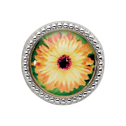 Sterling Silver Reflections Rhodium-plated October Flower Bead