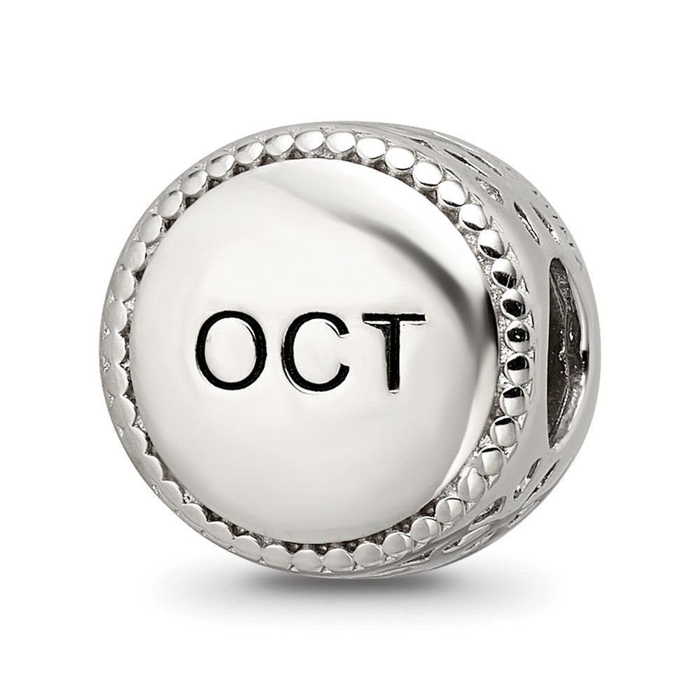 Sterling Silver Reflections Rhodium-plated October Flower Bead