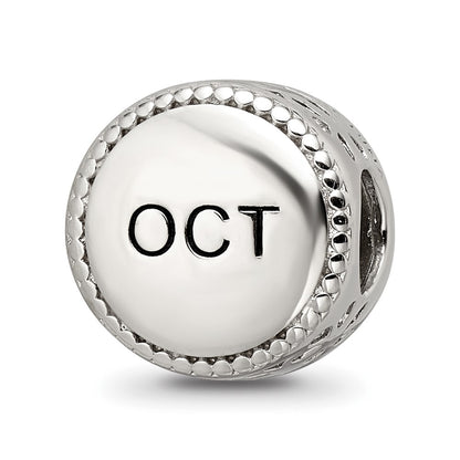 Sterling Silver Reflections Rhodium-plated October Flower Bead