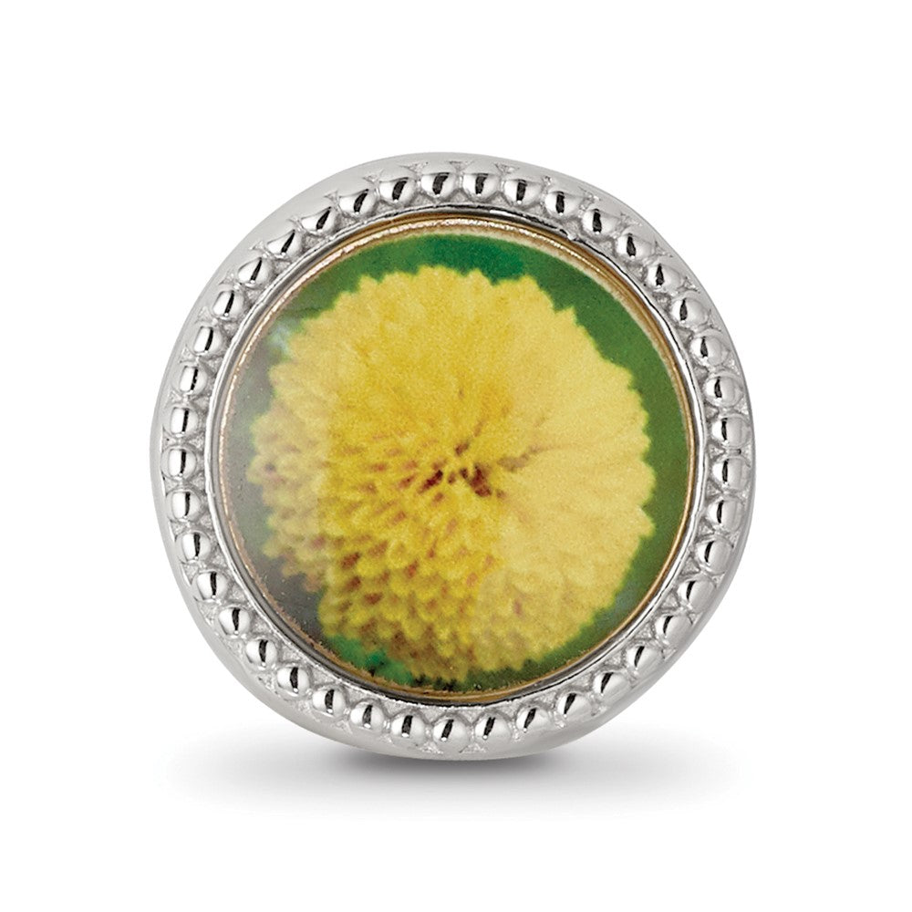 Sterling Silver Reflections Rhodium-plated November Flower Bead