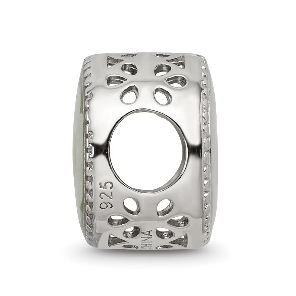 Sterling Silver Reflections Rhodium-plated December Flower Bead