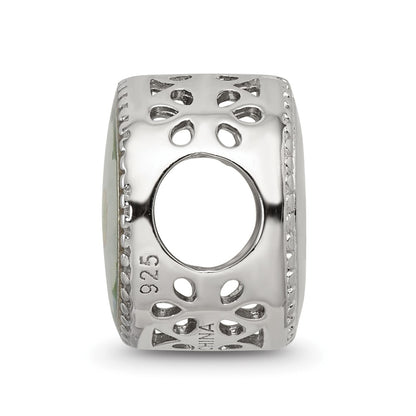 Sterling Silver Reflections Rhodium-plated December Flower Bead