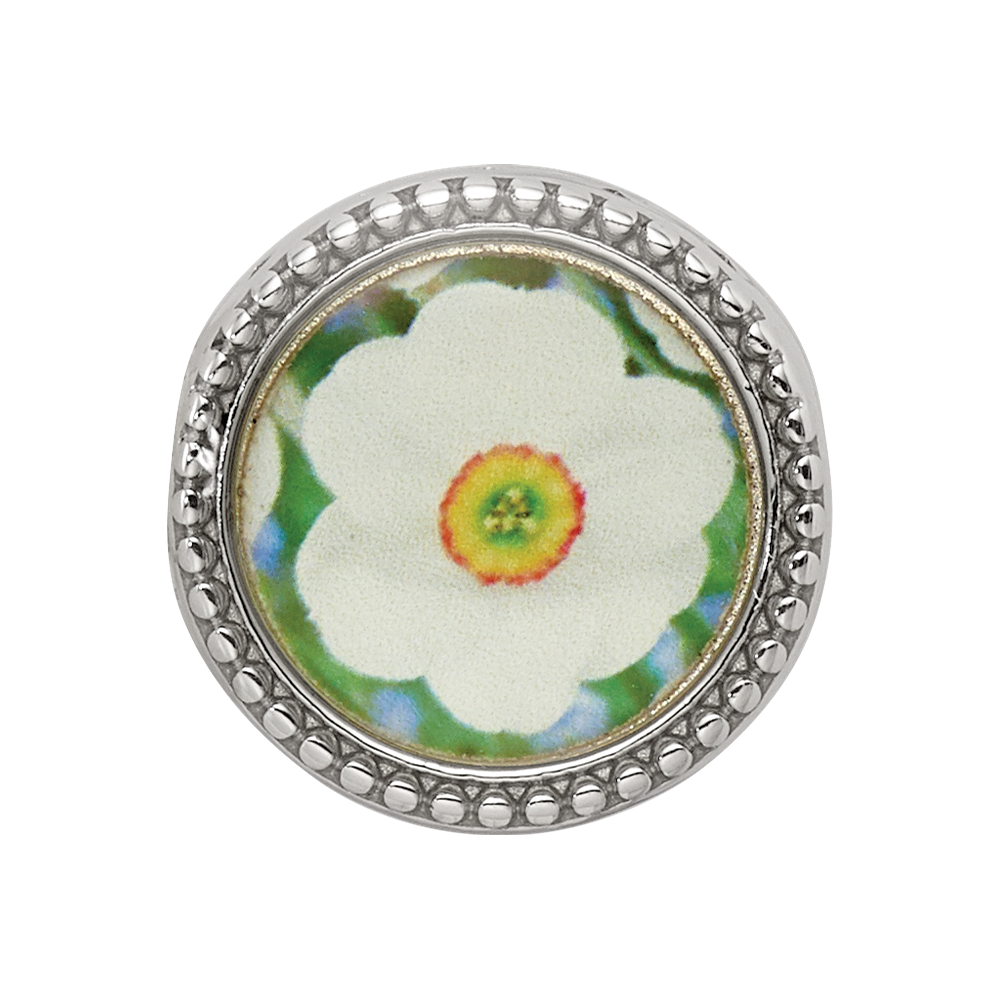 Sterling Silver Reflections Rhodium-plated December Flower Bead
