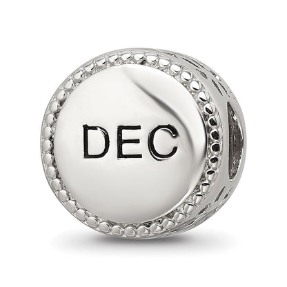 Sterling Silver Reflections Rhodium-plated December Flower Bead