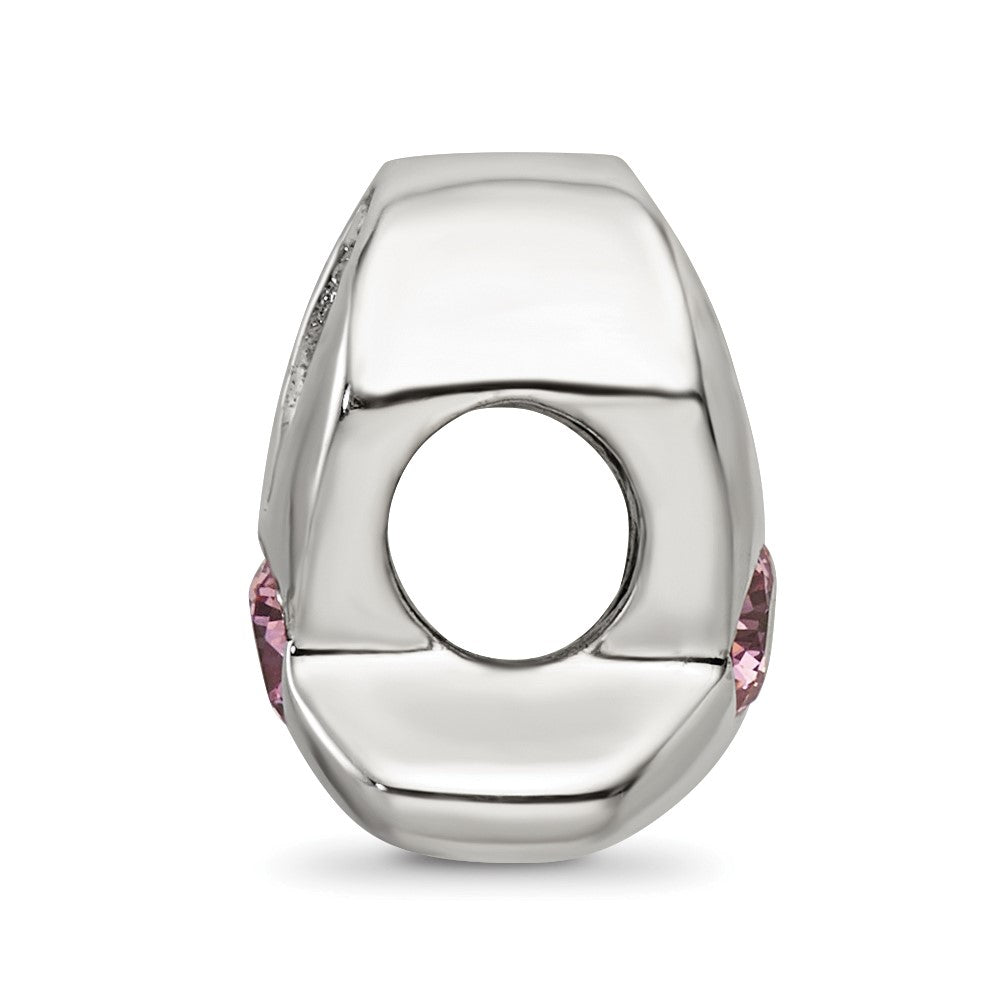 Sterling Silver Reflections Silver Ribbon with Pink CZ Bead