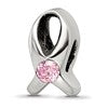 Sterling Silver Reflections Silver Ribbon with Pink CZ Bead