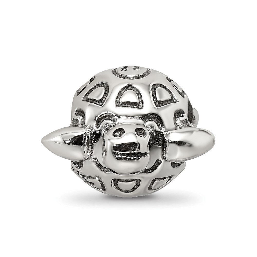 Sterling Silver Reflections Antiqued Turtle Bead
