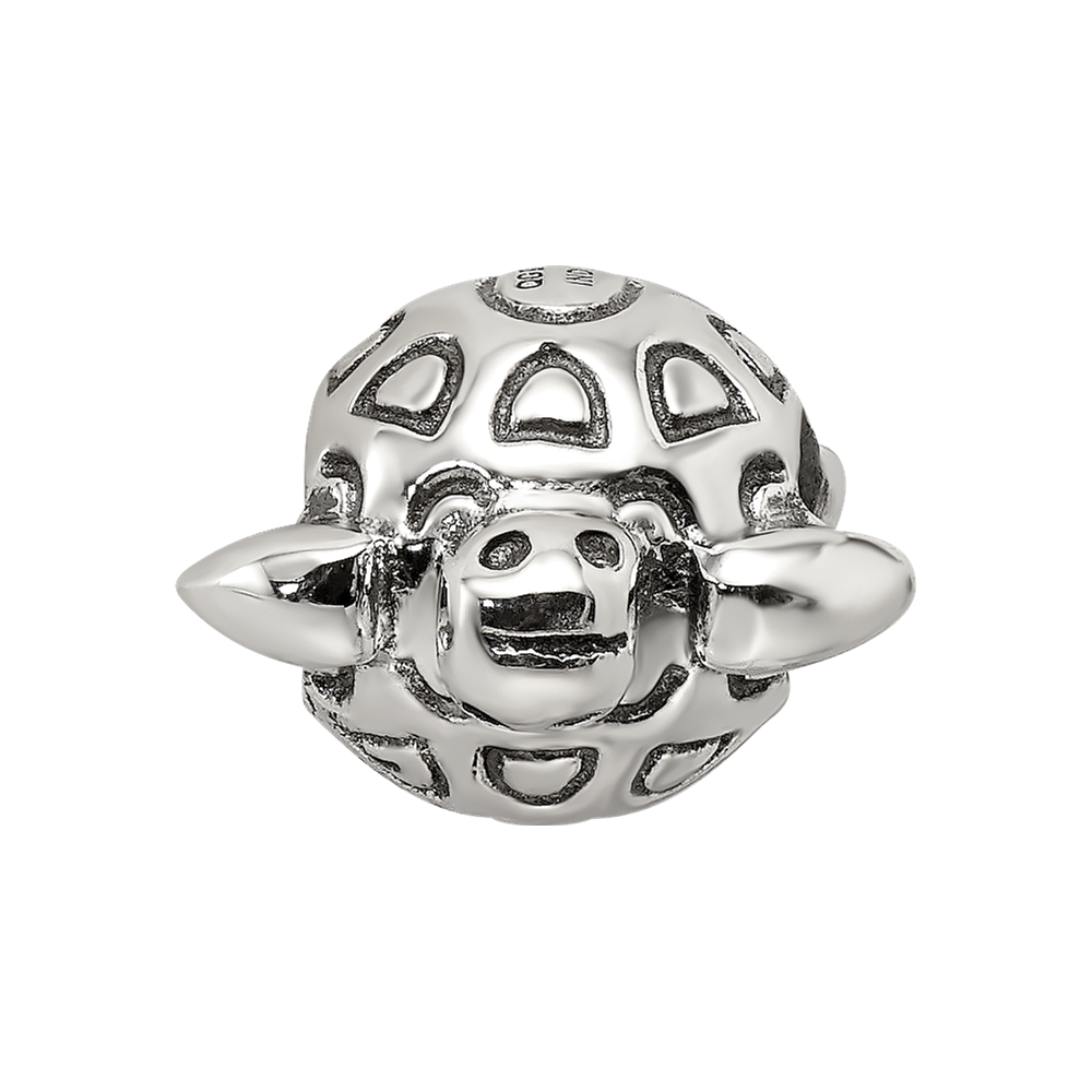 Sterling Silver Reflections Antiqued Turtle Bead