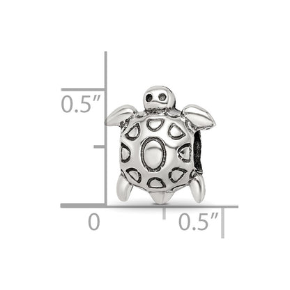 Sterling Silver Reflections Antiqued Turtle Bead