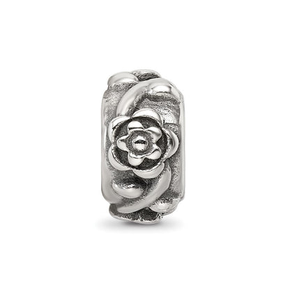 Sterling Silver Reflections Antiqued Flower Chain Bead