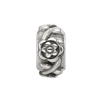 Sterling Silver Reflections Antiqued Flower Chain Bead