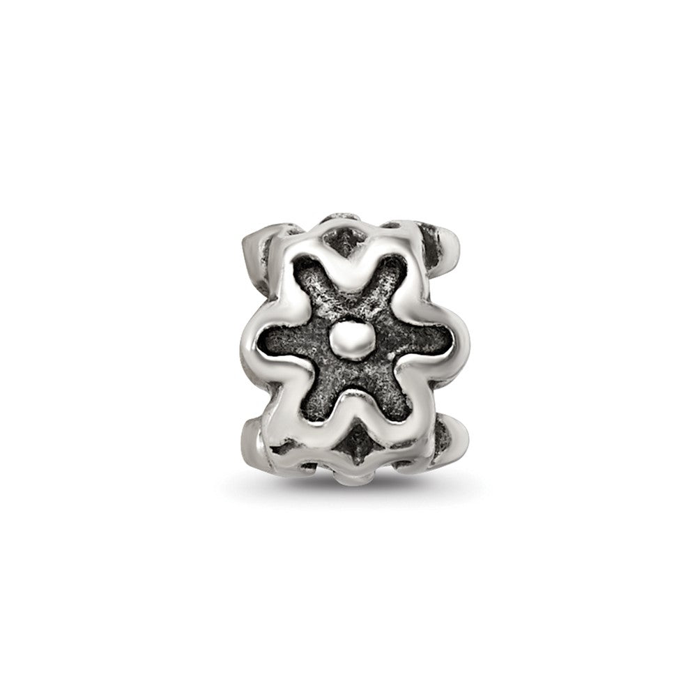 Sterling Silver Reflections Antiqued Flower Kids Bead