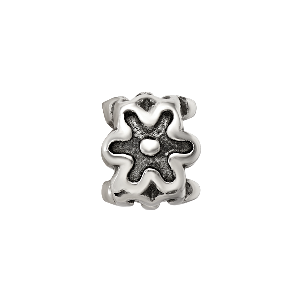 Sterling Silver Reflections Antiqued Flower Kids Bead