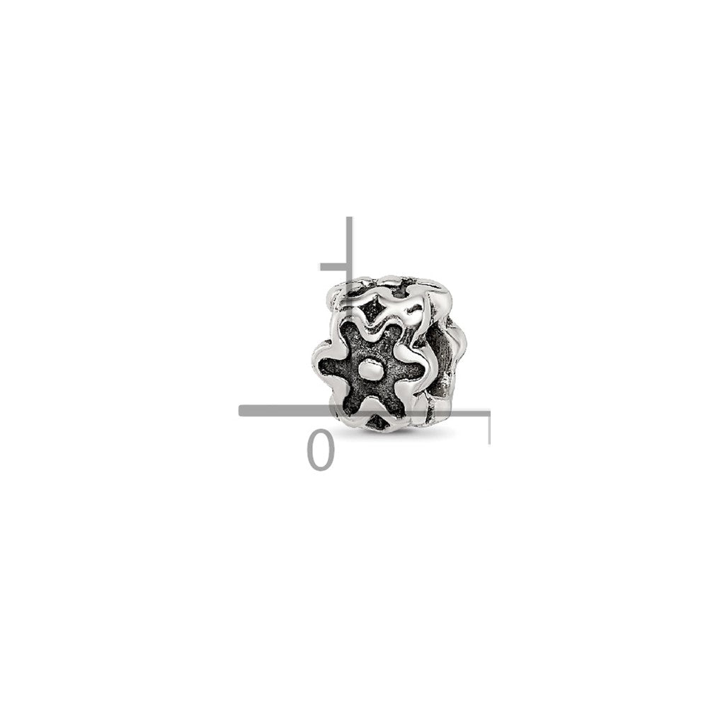 Sterling Silver Reflections Antiqued Flower Kids Bead