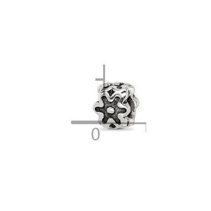 Sterling Silver Reflections Antiqued Flower Kids Bead