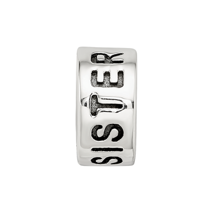 Sterling Silver Reflections Antiqued Sister Bead