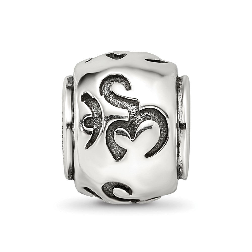 Sterling Silver Reflections Antiqued Om Bead