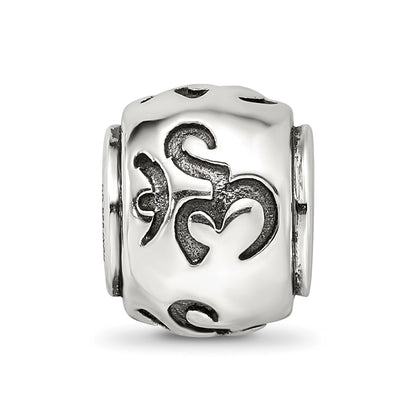 Sterling Silver Reflections Antiqued Om Bead