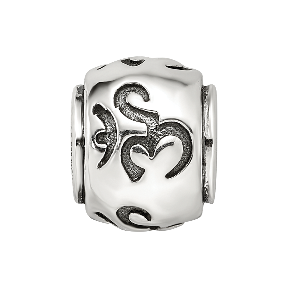 Sterling Silver Reflections Antiqued Om Bead