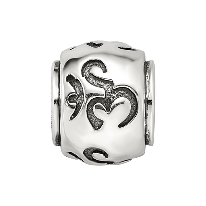 Sterling Silver Reflections Antiqued Om Bead