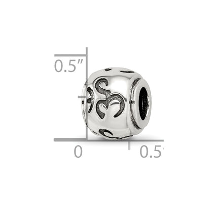 Sterling Silver Reflections Antiqued Om Bead