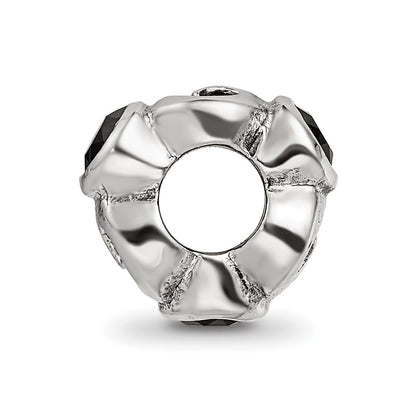 Sterling Silver Reflections Black CZ Bead
