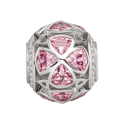 Sterling Silver Reflections Flowers with Pink CZ Bead