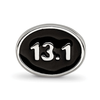 Sterling Silver Reflections Black Enameled Half Marathon Bead