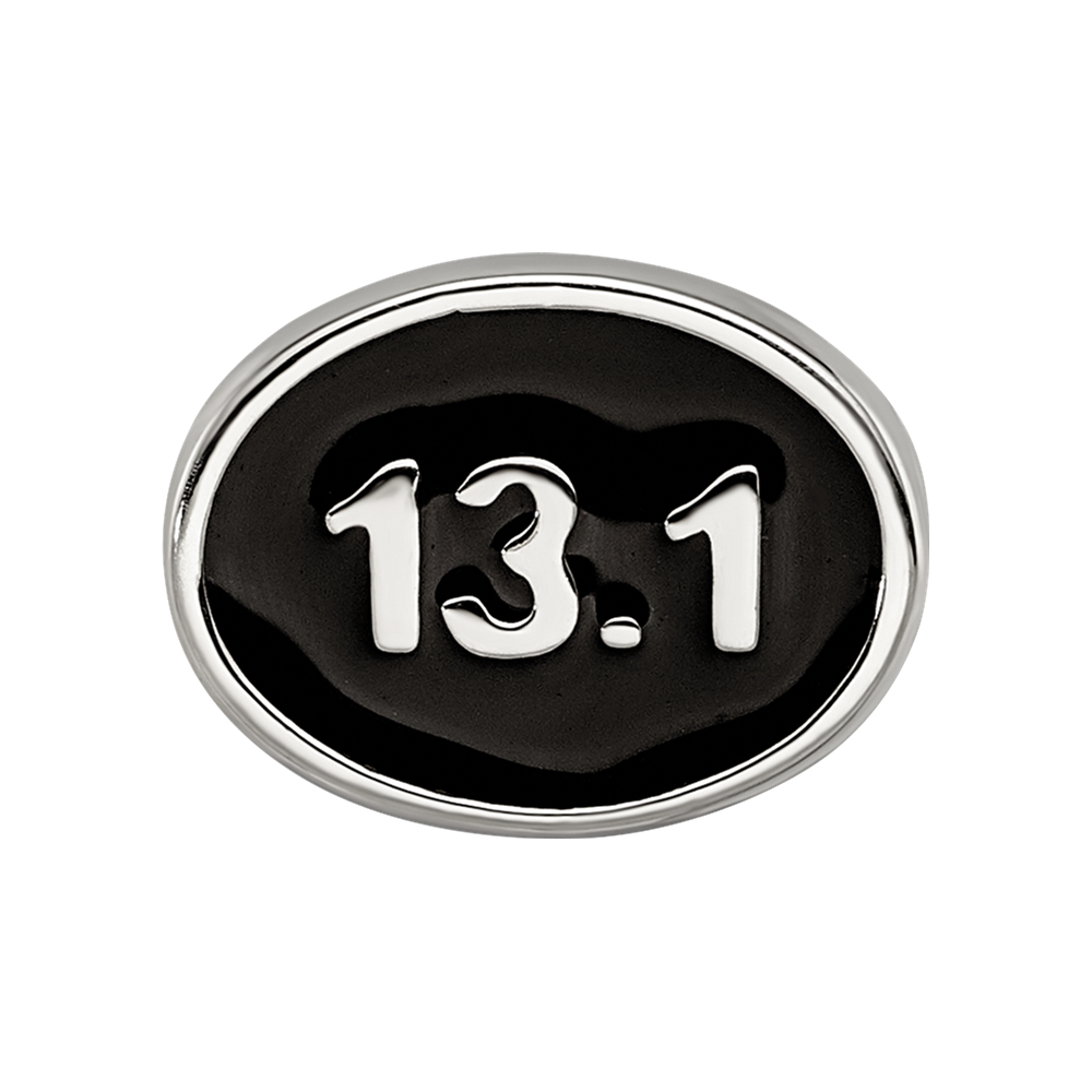 Sterling Silver Reflections Black Enameled Half Marathon Bead