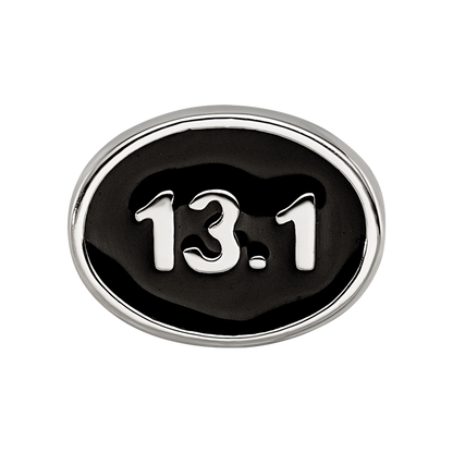Sterling Silver Reflections Black Enameled Half Marathon Bead