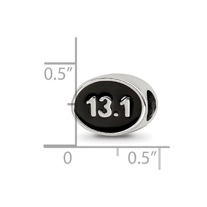 Sterling Silver Reflections Black Enameled Half Marathon Bead