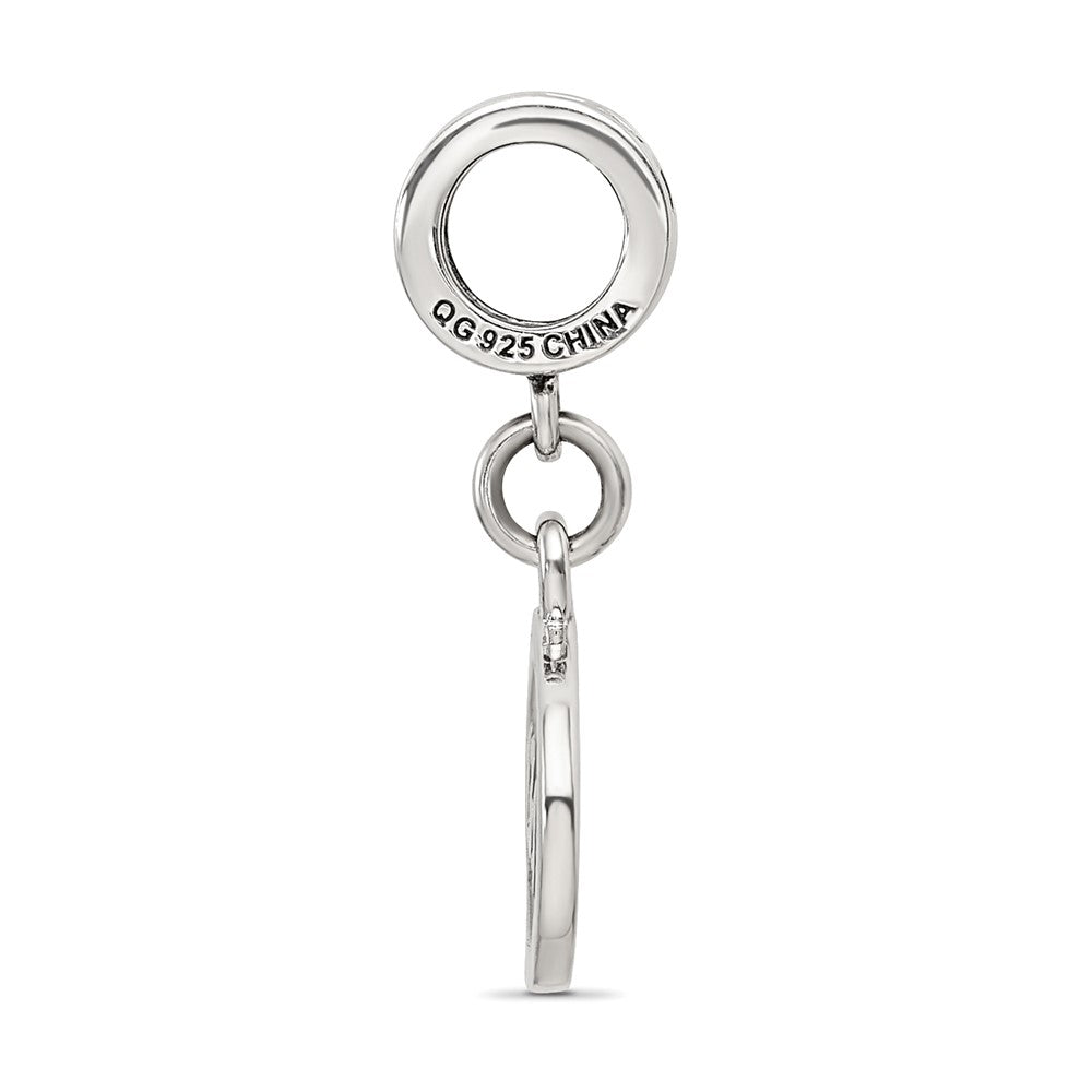 Sterling Silver Reflections Black Enameled Half Marathon Dangle Charm