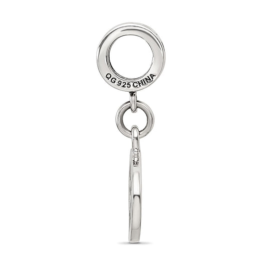 Sterling Silver Reflections Black Enameled Half Marathon Dangle Charm