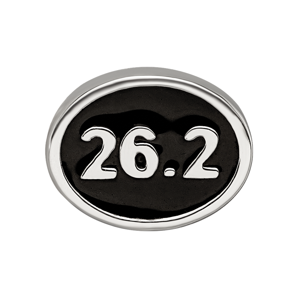 Sterling Silver Reflections Black Enameled Marathon Bead