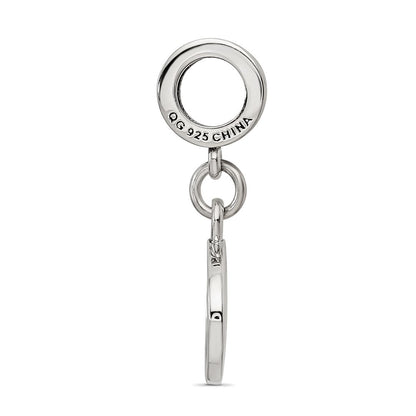 Sterling Silver Reflections Black Enameled Marathon Dangle Charm