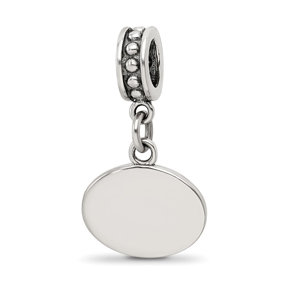 Sterling Silver Reflections Black Enameled Marathon Dangle Charm