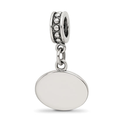 Sterling Silver Reflections Black Enameled Marathon Dangle Charm