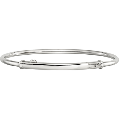 Sterling Silver Reflections Rhodium-plated Hinged Clasp Bangle