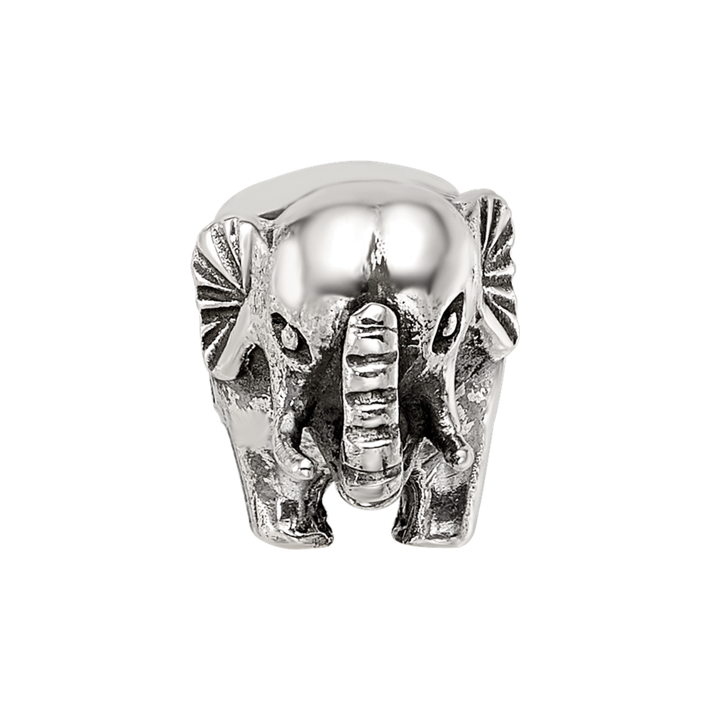 Sterling Silver Reflections Antiqued Elephant Bead