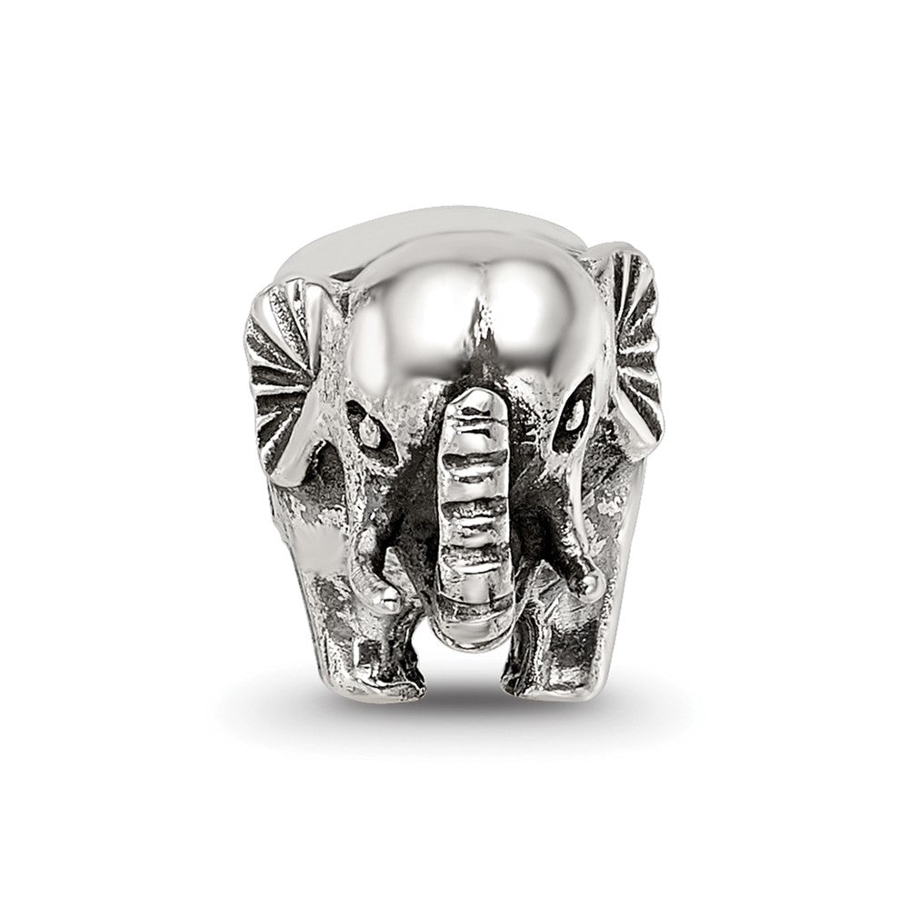 Sterling Silver Reflections Antiqued Elephant Bead