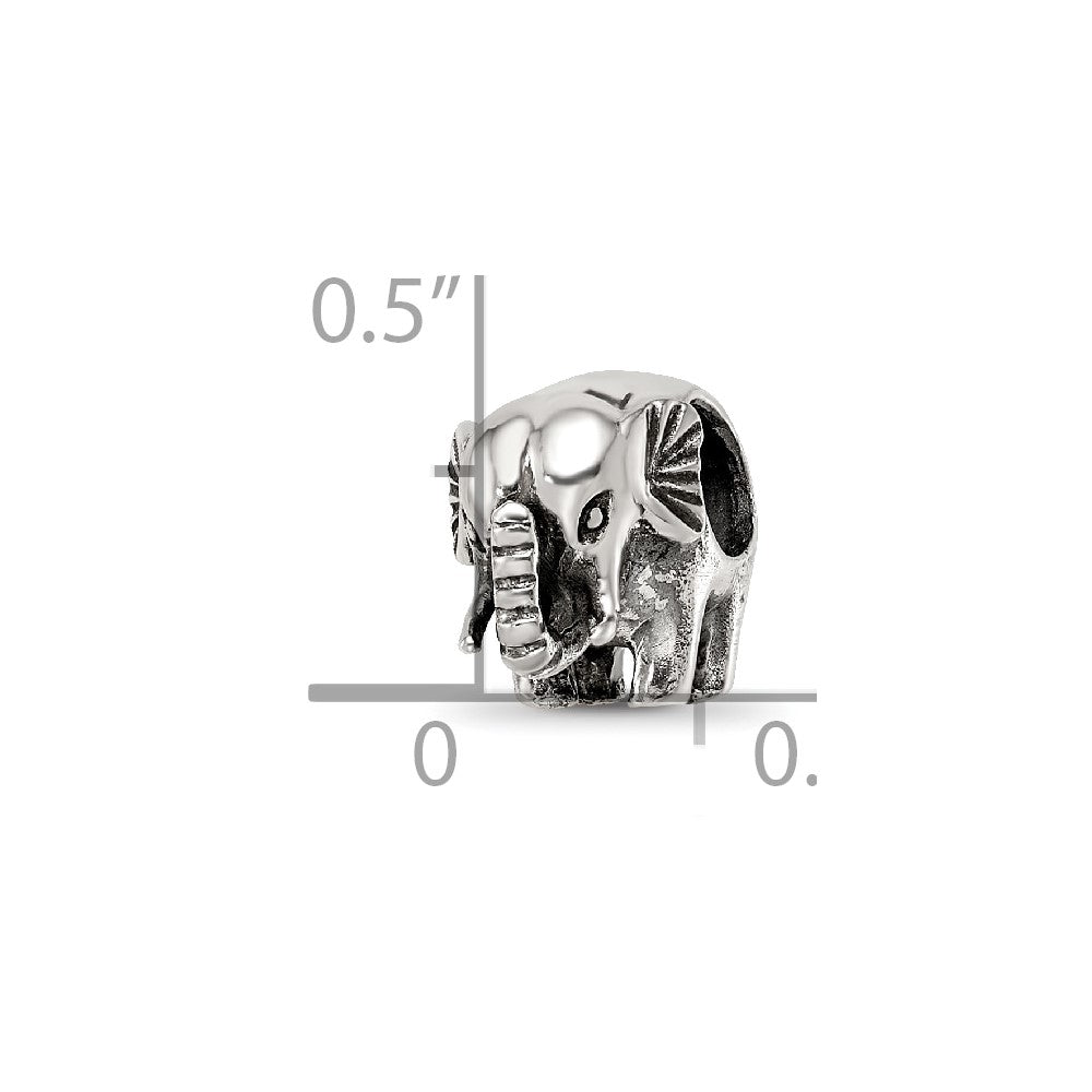 Sterling Silver Reflections Antiqued Elephant Bead