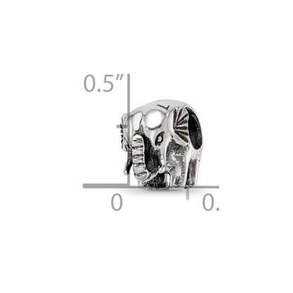 Sterling Silver Reflections Antiqued Elephant Bead
